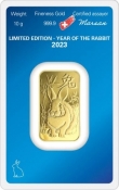 Zlatý slitek Argor Heraeus 10 gramů Rok králíka 2023
